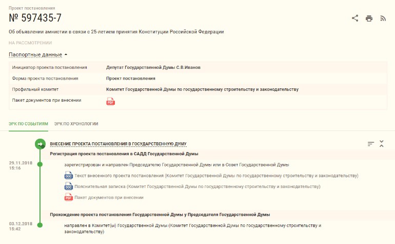 Будет ли уголовная амнистия 12 декабря 2018 года и какие статьи входят