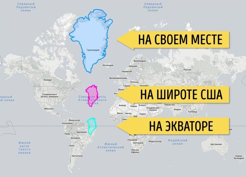 16 карт, переворачивающих старое представление о размерах стран и материков
