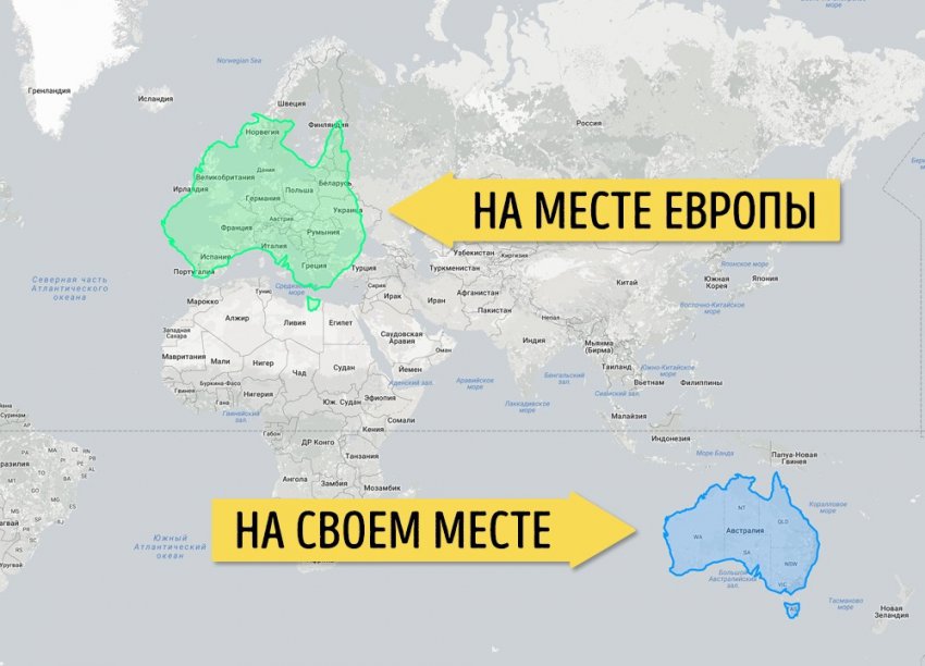 16 карт, переворачивающих старое представление о размерах стран и материков
