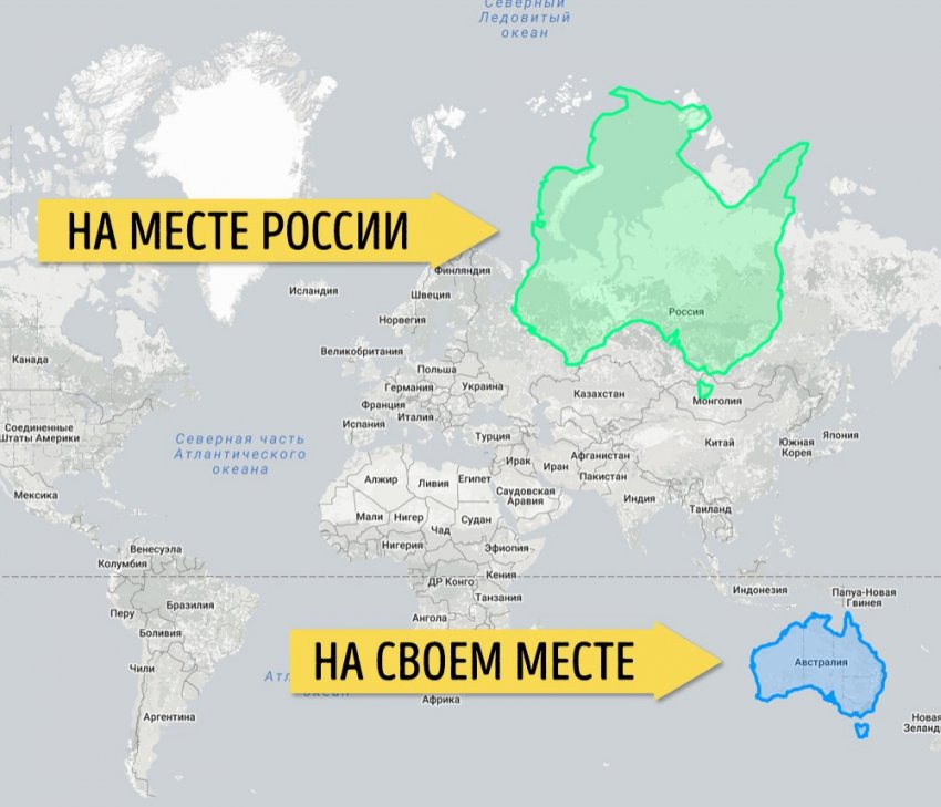 16 карт, переворачивающих старое представление о размерах стран и материков