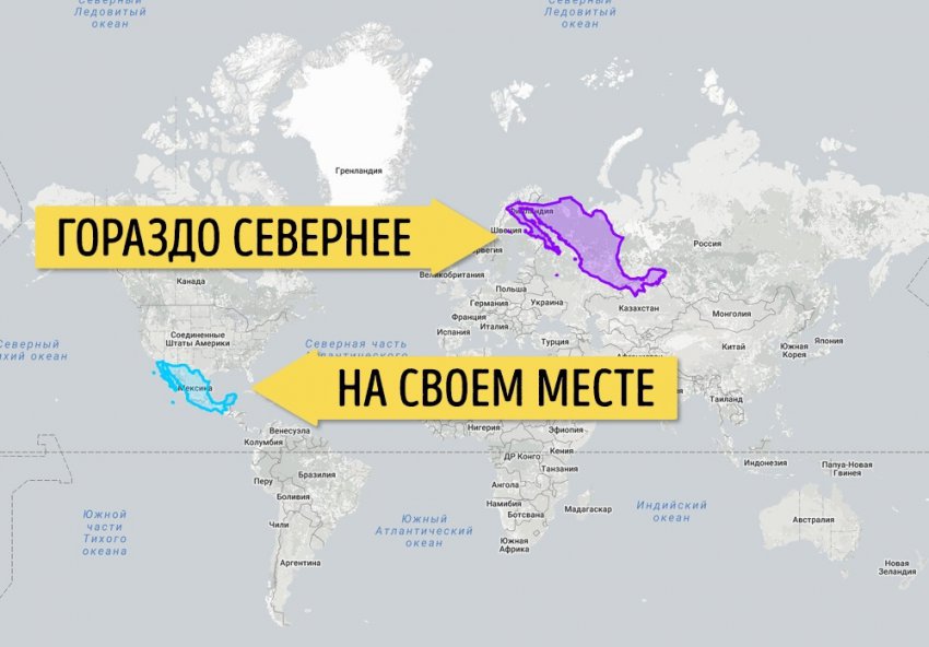 16 карт, переворачивающих старое представление о размерах стран и материков
