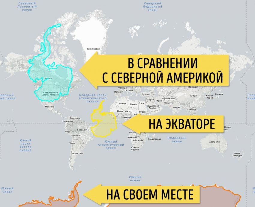16 карт, переворачивающих старое представление о размерах стран и материков