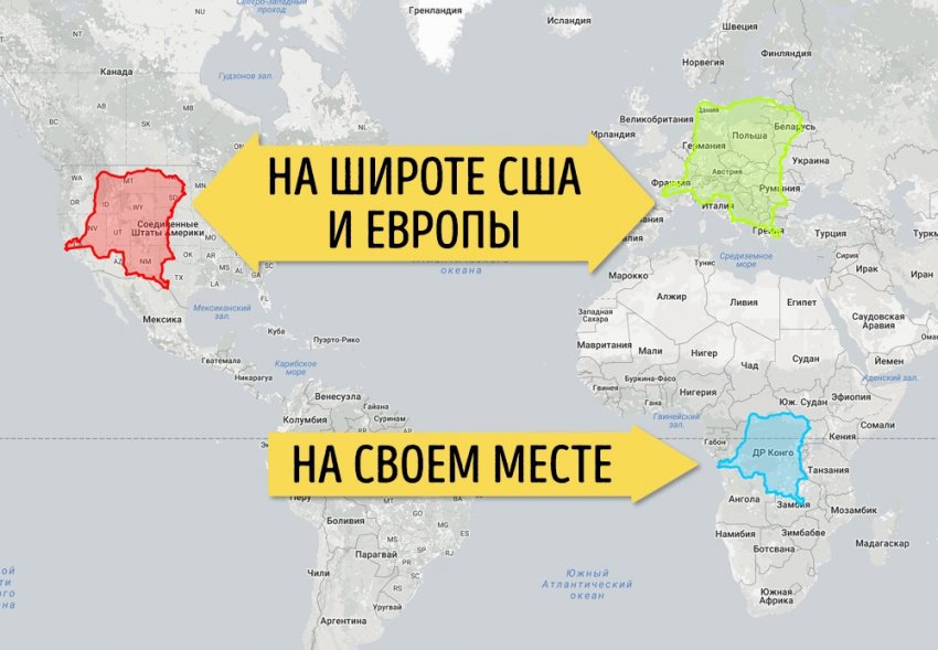 16 карт, переворачивающих старое представление о размерах стран и материков