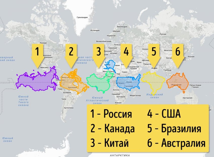 16 карт, переворачивающих старое представление о размерах стран и материков