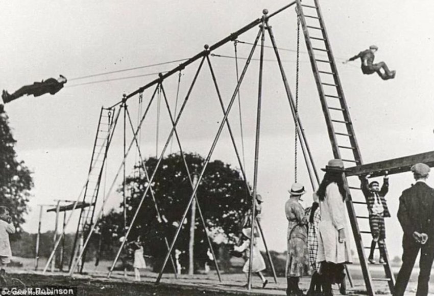 Какими были детские площадки 100 лет назад