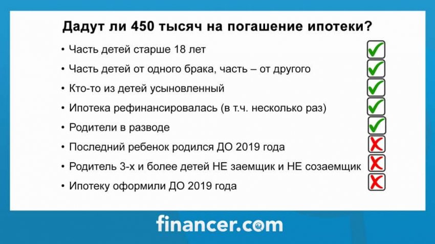 Как изменились условия использования государственной помощи в размере 450 тыс. руб. многодетным семьям