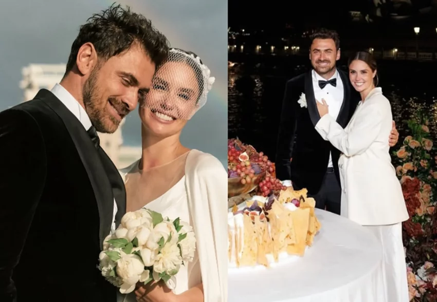 "Прямо во время церемонии ". Агата Муцениеце поделилась новыми фото со своей свадьбы и рассказала о "чуде"