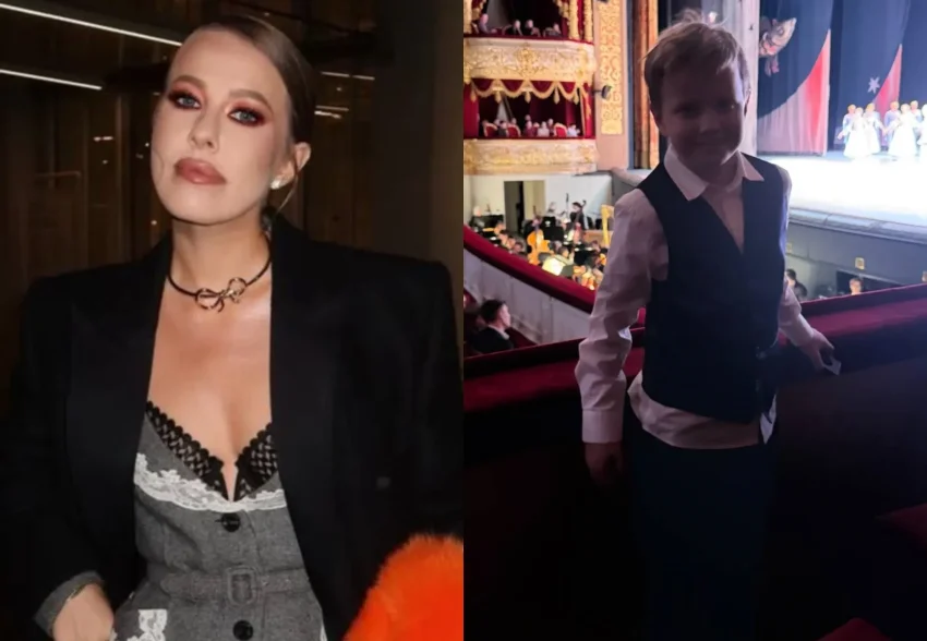 "Платон счастлив, мама тоже, буфет не подвёл". Ксения Собчак в платье с декольте сходила на "Щелкунчика" в Большой театр вместе с сыном