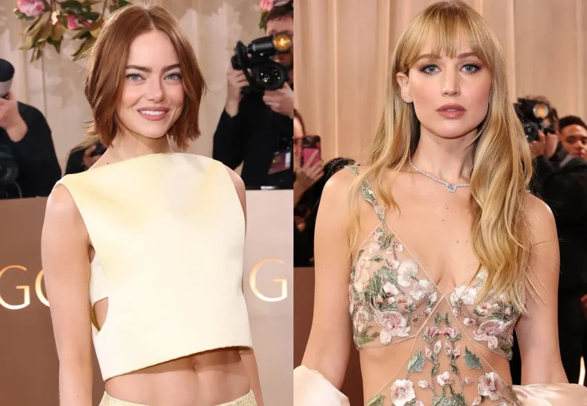 15 лучших образов на красной дорожке "Золотого глобуса" — блестящая Кайли Дженнер, Эмма Стоун в бахроме и "голая" Дженнифер Лоуренс