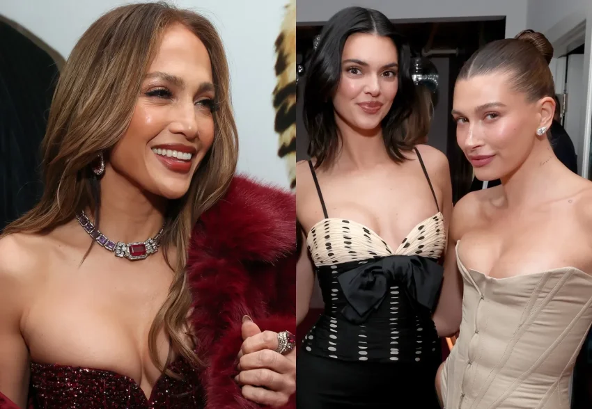 Эмма Стоун, Кендалл Дженнер, Хейли Бибер, Сидни Суини, Кейт Хадсон, Дженнифер Лопес и Синди Кроуфорд с дочерью на вечеринке в Голливуде