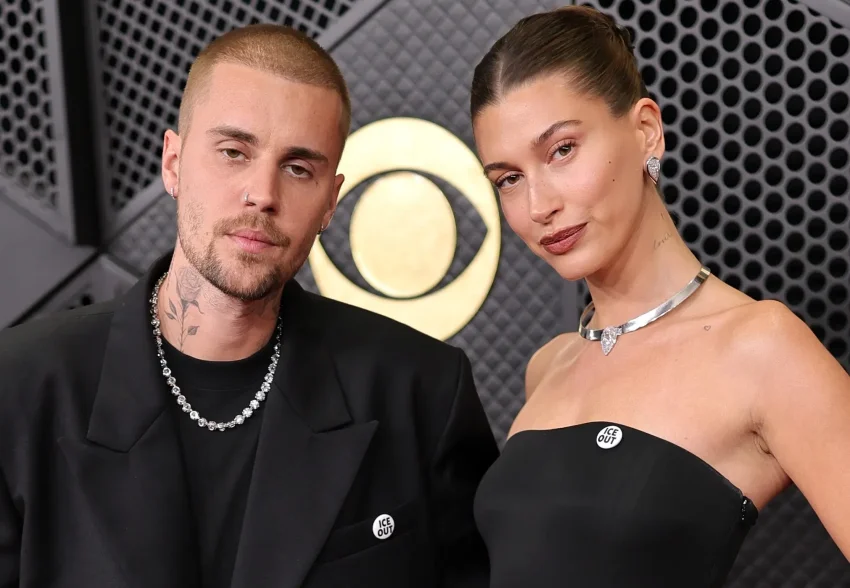 Леди Гага, Джастин и Хейли Бибер, Майли Сайрус, Шер и Хайди Клум в "голом" платье посетили премию "Грэмми"