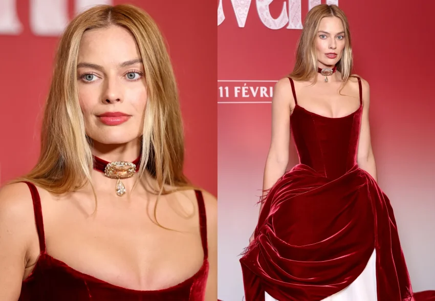 Марго Робби вышла в свет в кастомном платье Chanel со шлейфом